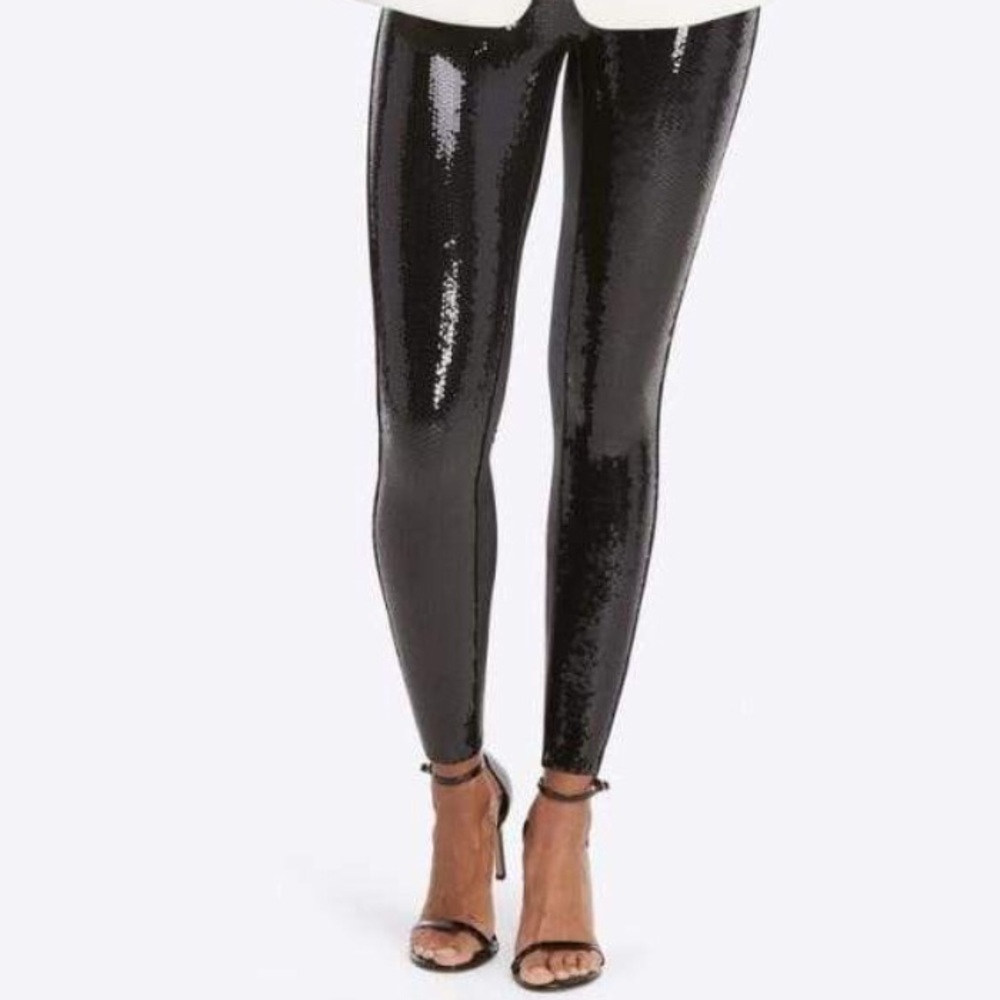 Black sequin leggings